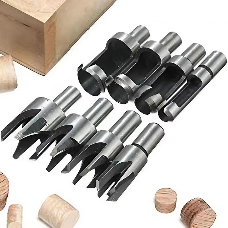 Wood Plug Cutter Drill Bit Set Straight Hole Saw Opener Router Boring Tool Tenon Deep Cork Knife Hex Shank Carpentry Woodworking