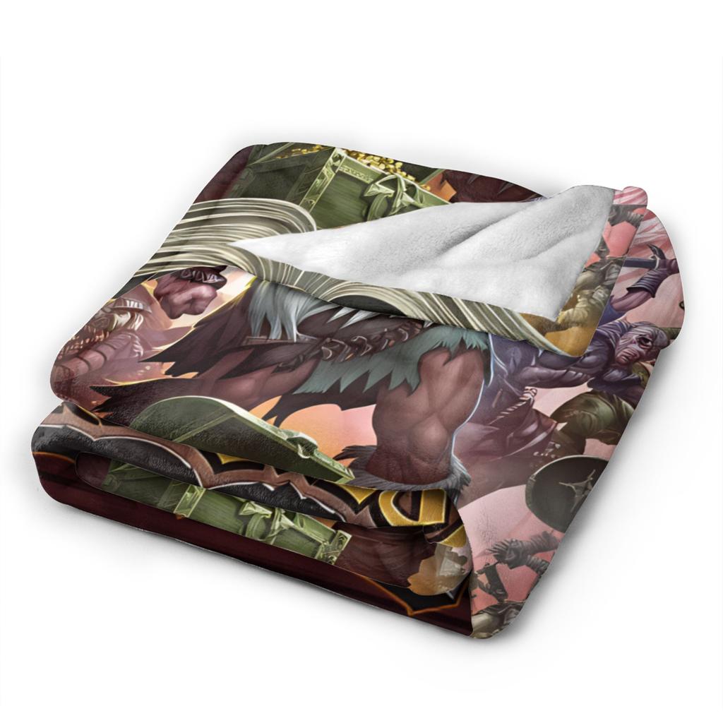 Heroquest Card Game Flannel Blanket Retro Card Warm Throw Blanket for Outdoor Picnic Novelty Bedspread Sofa Bed Cover