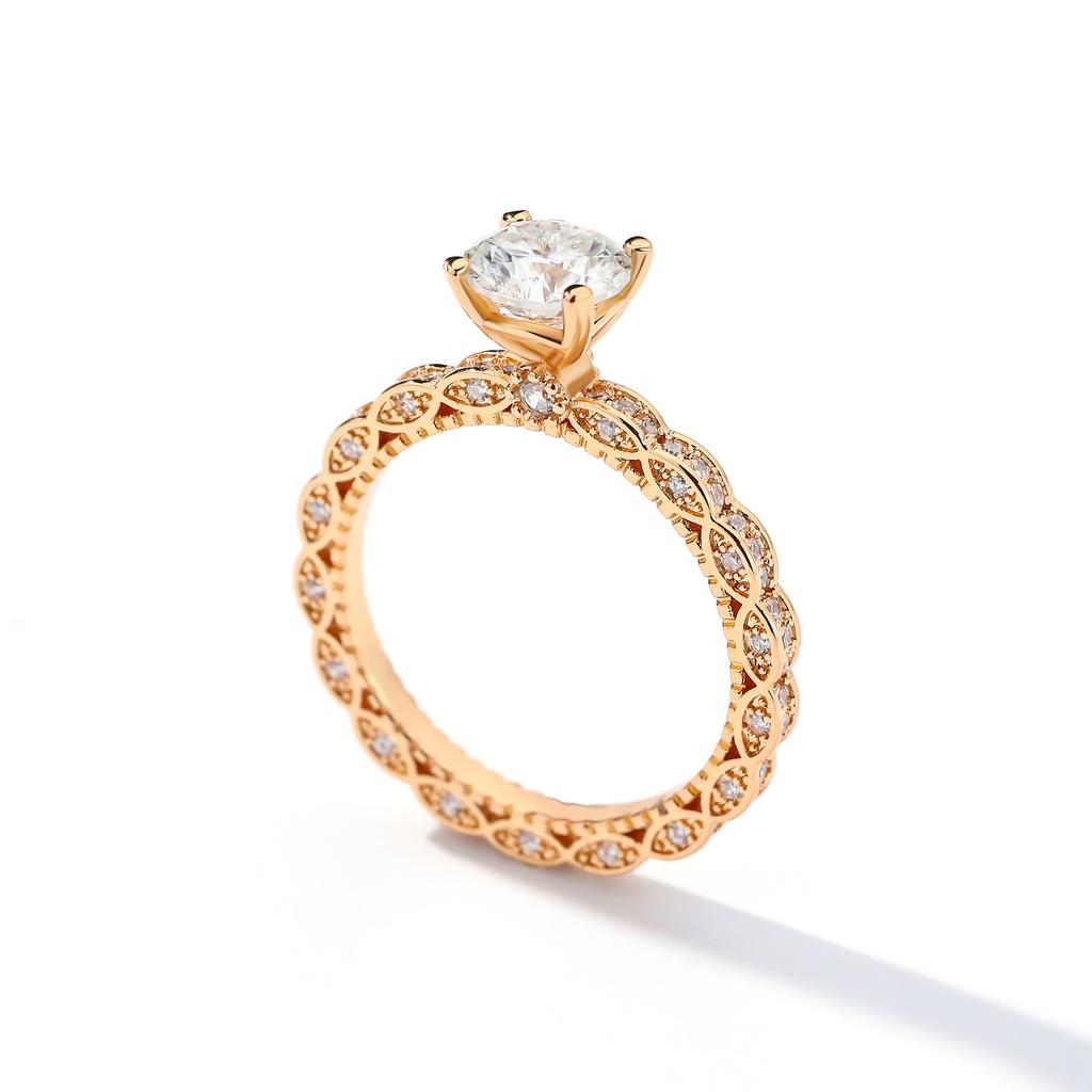 Sace Gems GRA Certified 1ct Moissanite Ring VVS1 Lab Diamond Solitaire Ring for Women Engagement Promise Wedding Band Jewelry