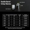 500pcs Aluminum Crimp Sleeves Connector Kit 5 Sizes Single Double Barrel Crimp Sleeves for Fishing Line
