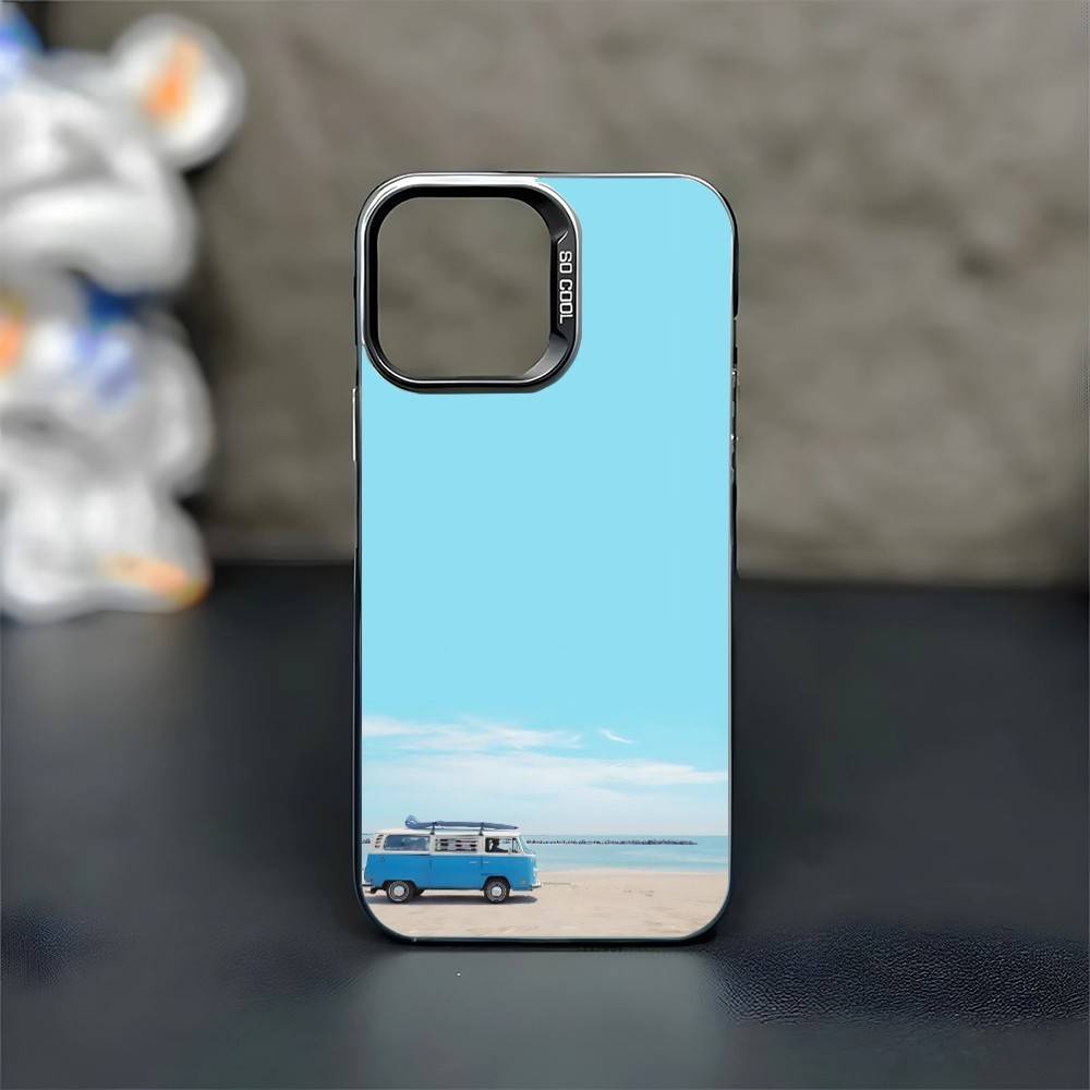 Traveling car Phone Case For iPhone17,16,15,14,13,12,11 Plus,Pro Max Black Matte Shockproof Cover