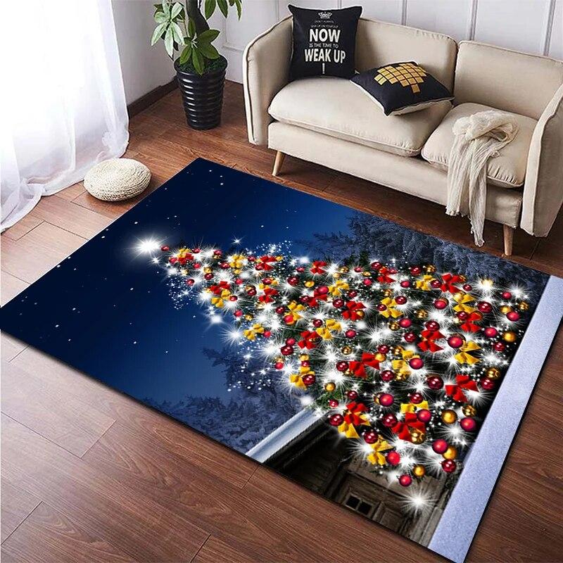 Weihnachten HD-bedruckter großer Teppich, Teppich für Wohnzimmer, Schlafzimmer, Sofa-Dekoration, rutschfeste Fußmatten, Dropshipping Alfombras