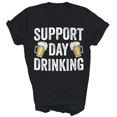Unterstützung Tagestrinken Bier Alkohol Lustig Unisex Shirt Geschenk T-Shirt