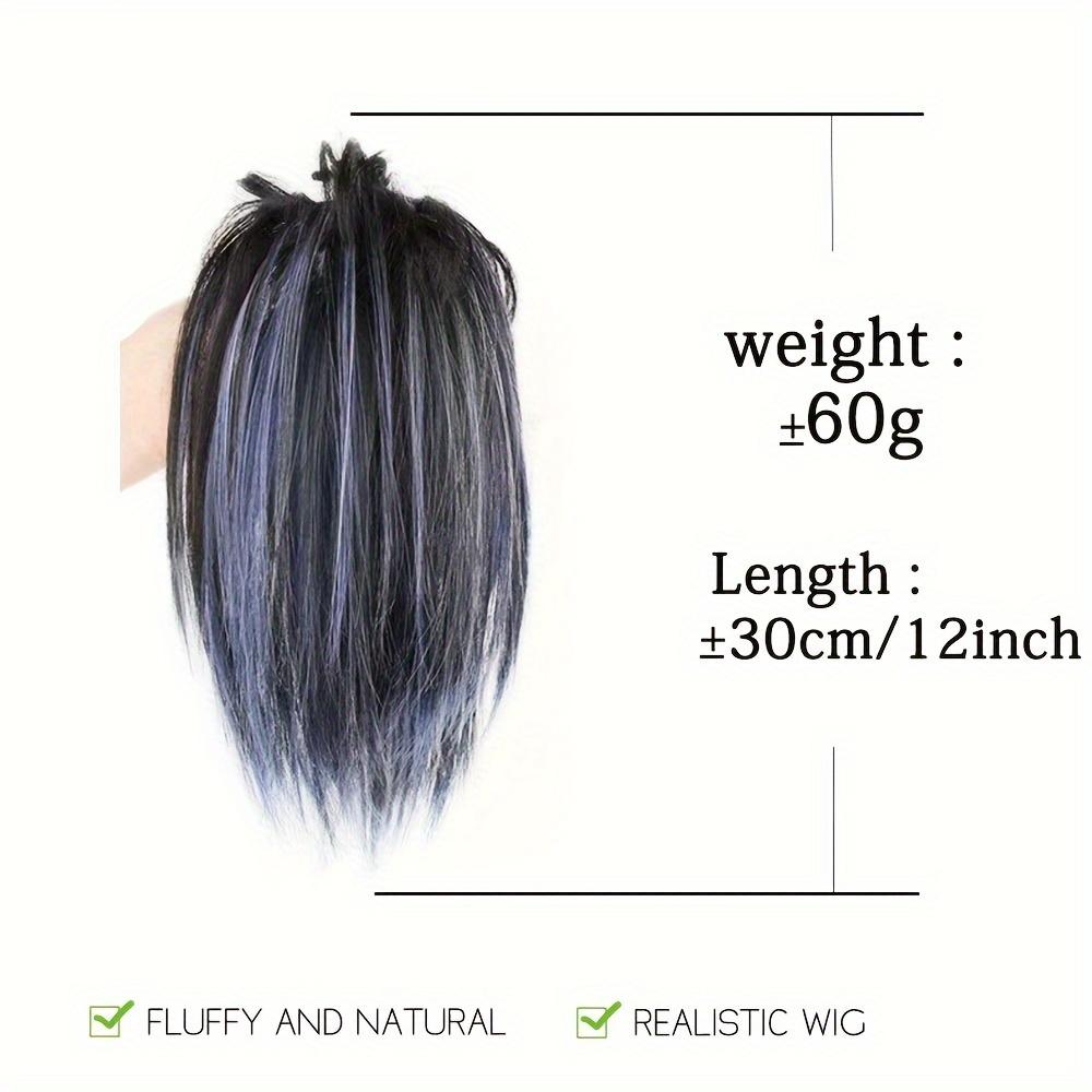 MISSQUEEN Synthetic Claw Clip Messy Bun Hair Extensions 12 Inch Fluffy Highlights Hair Bun Natural Hairpiece Wig For Women
