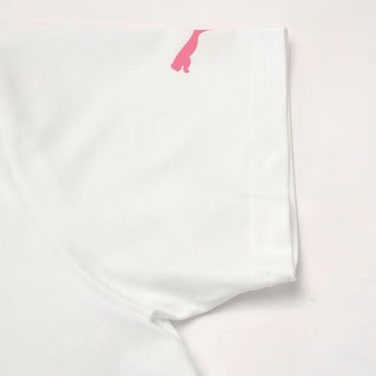 Puma Graphic T-Shirt Wiseaircon Letter Sports Quick-Dry Crew Neck Drop Shoulder Short Sleeve Kids tops White 950440-01