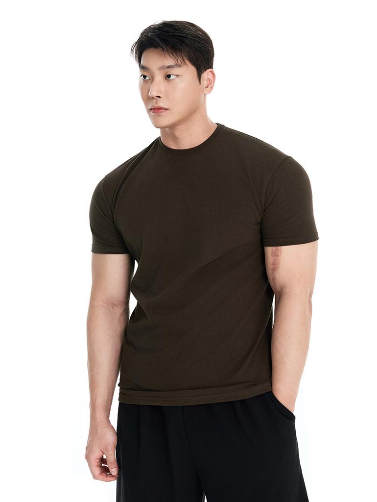 BYSEC Double Cotton Plain Muscle Fit Short Sleeve T-Shirt_7 Colors