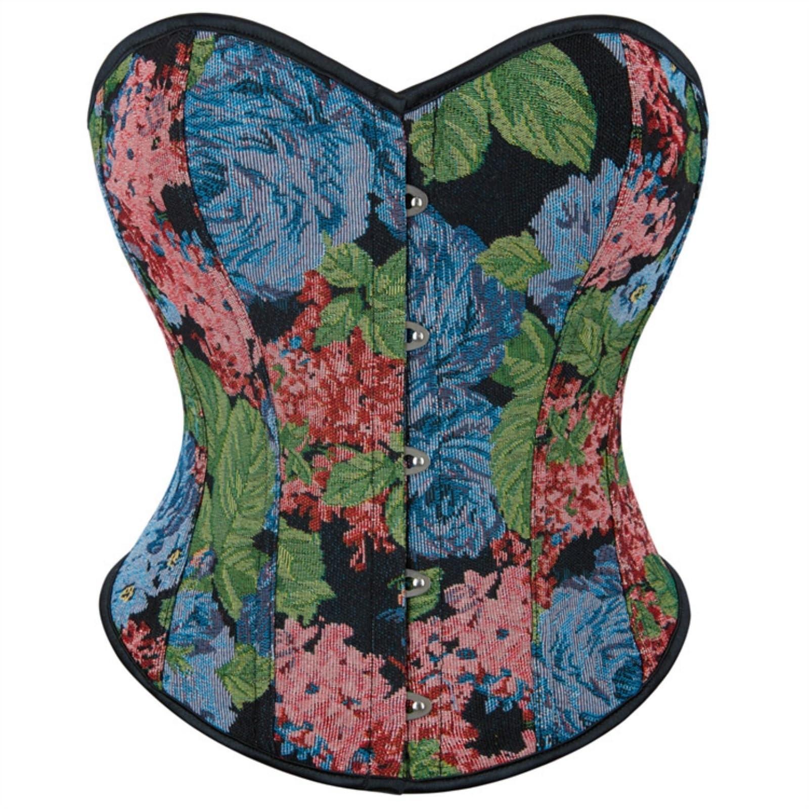 

Жіночий сексуальний корсет на блискавці з мереживною спинкою та бюстьє на стрингах L синій