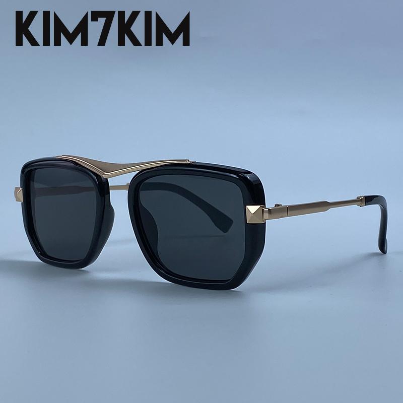 Steampunk Square Sunglasses Men 2026 Luxury Designer Oversized Black Gold Metal Frame Vintage Driving Sun Glasses Punk Eyewear