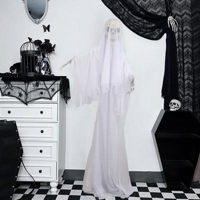 Halloween Ornament Scary Ghost Bride Figure with Sound Battery Operated Halloween Skeleton Decoration Creepy Haunted House Prop