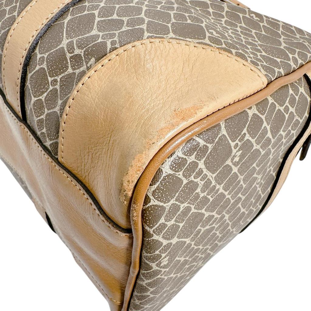 NINA RICCI Animal pattern Handbag PVC Brown Women Used