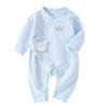 Long-Sleeved Cotton Lace-Up Baby Romper with Butterfly Design for Spring and Autumn