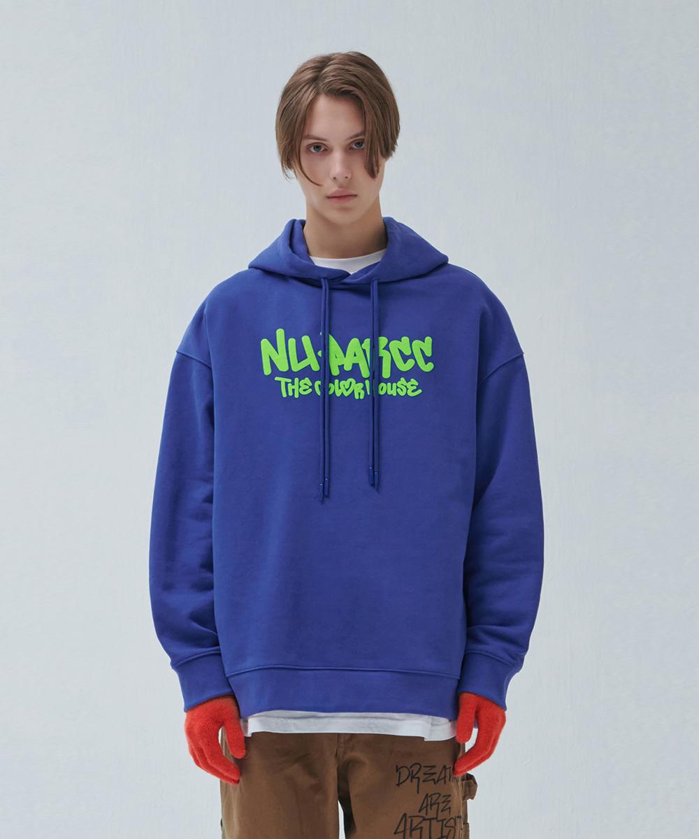 Nupak High-Quality Cotton Logo Hoodie - Men S/Blue