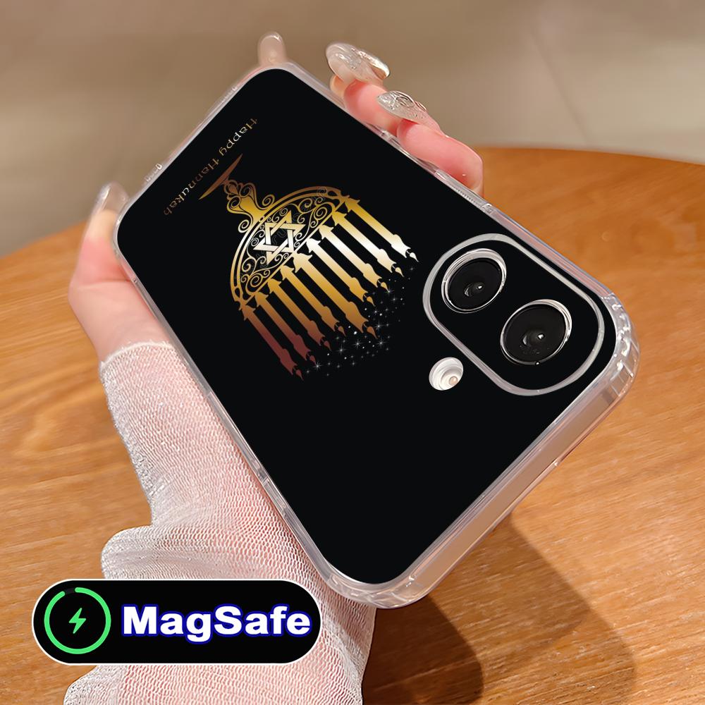 Jewish Hanukkah Mobile Phone Case for iPhone 17 16 15 14 13 12 11 Air Pro Max Plus Mini Magsafe Clear Colorful Cover Luxury