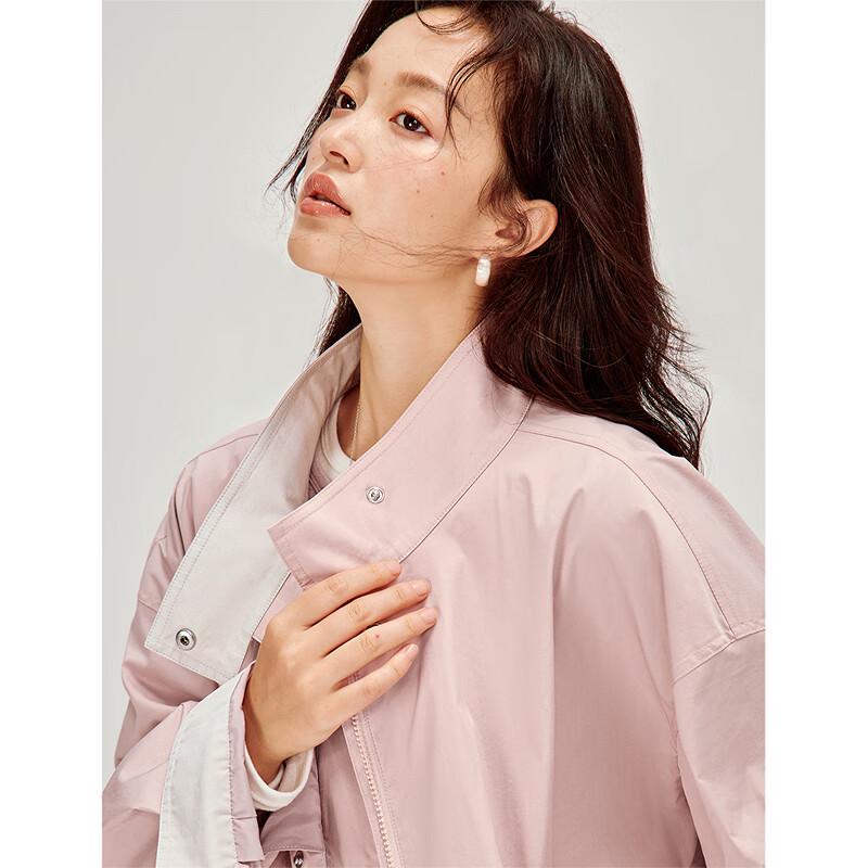 INMAN Damen Rosa Knospenkragen Kurze Jacke