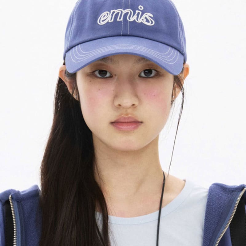 

EMIS LETTEring LOGO white STITCH BALL cap-NAVY NAVY