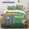 Goodnight Moon Pattern Bedding,Quilt Set Quilt Cover Pillowcase Home Birthday Gift (1 * duvet cover + 2 * pillowcase, without core)