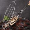 Household BBQ Grill Rack Foldable Fish Grill Basket Roasting Grilling  Barbecue Tongs