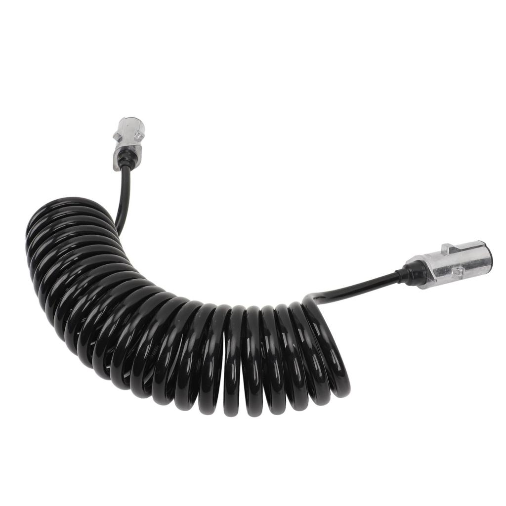 7 Way Trailer Cord Zinc Alloy Heavy Duty Coiled 7 Way Power Line Semi Truck Tractor Trailer Accessories