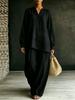 Popolare estate 2026 transfrontaliero nuovo commercio estero abbigliamento donna manica lunga pantaloni camicia pantaloni larghi set due pezzi