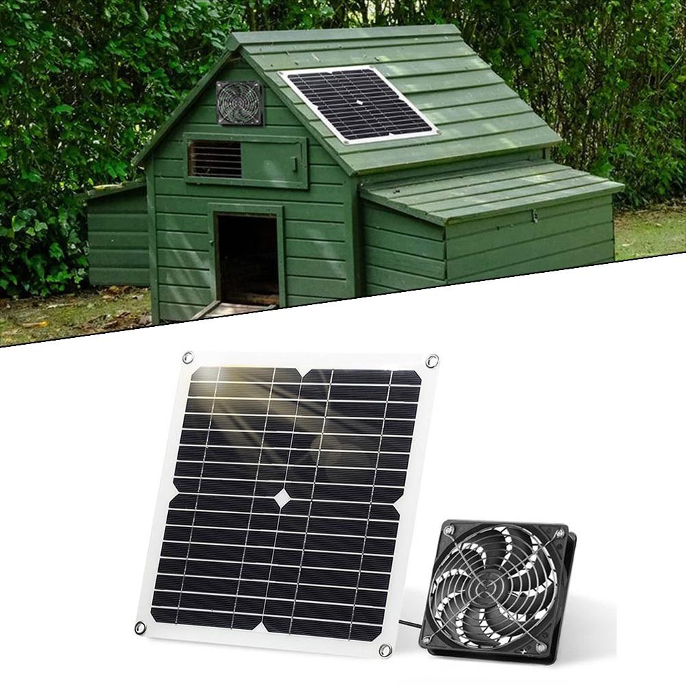 12W Solar Exhaust Fan For Cooling Heat Dissipation Of Chicken House Greenhouse Energy-saving Outdoor Waterproof Ventilator