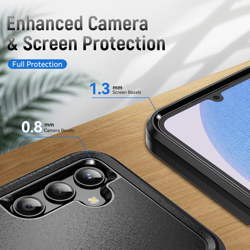 For Samsung Galaxy A25 5G (Global) (161.0 x 76.5 x 8.3mm) Case Military Grade Ring Kickstand PC+TPU Phone Cover