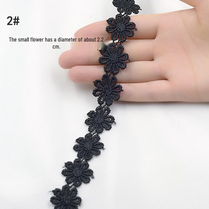 Handmade Black Lace Trim for DIY Jewelry & Clothing, Doll Clothes, Shoe Decoration, Fabric Flowers