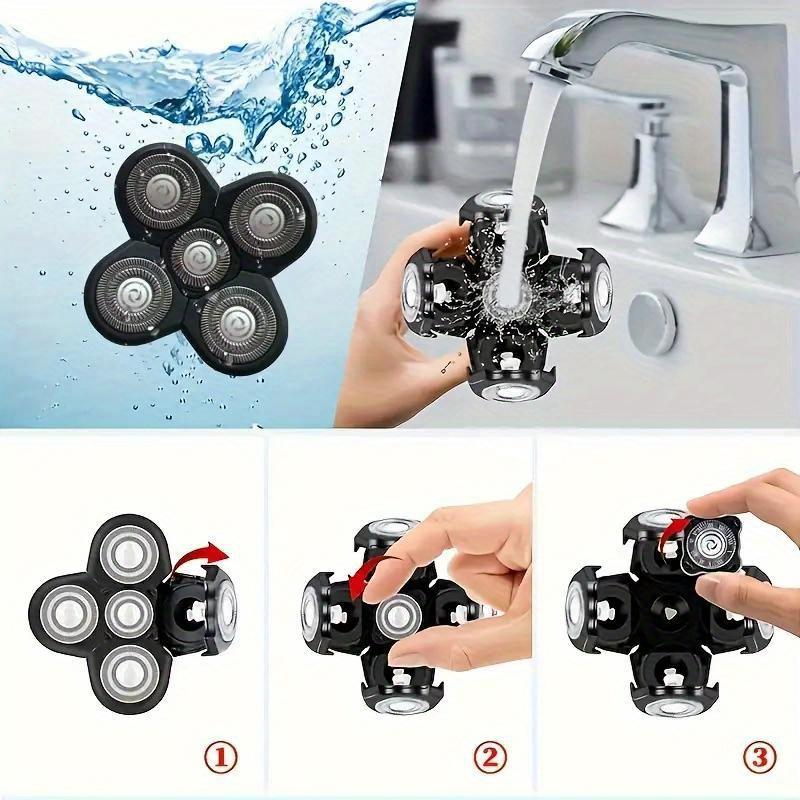 1PC Head Shaver Replacement Heads, 5 Head Bladess Electric  Replacement Head for Men