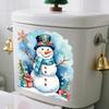 Blue Snowman Toilet Sticker for Christmas Decor