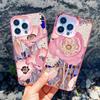 Flower Summer Pink Floral Phone Case For iPhone 14 15 16 Pro Max Plus 13 11 12 Mini Pro Max Shockproof Laser Back Cover Fundas