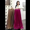 Women's Elegant Snowflake Satin Pleated A-Line Long Skirt
