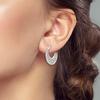 Original 925 Sterling Silver Zircon Loop Big Hoop Earrings For Women Vintage Pattern Elegant Jewelry Gift