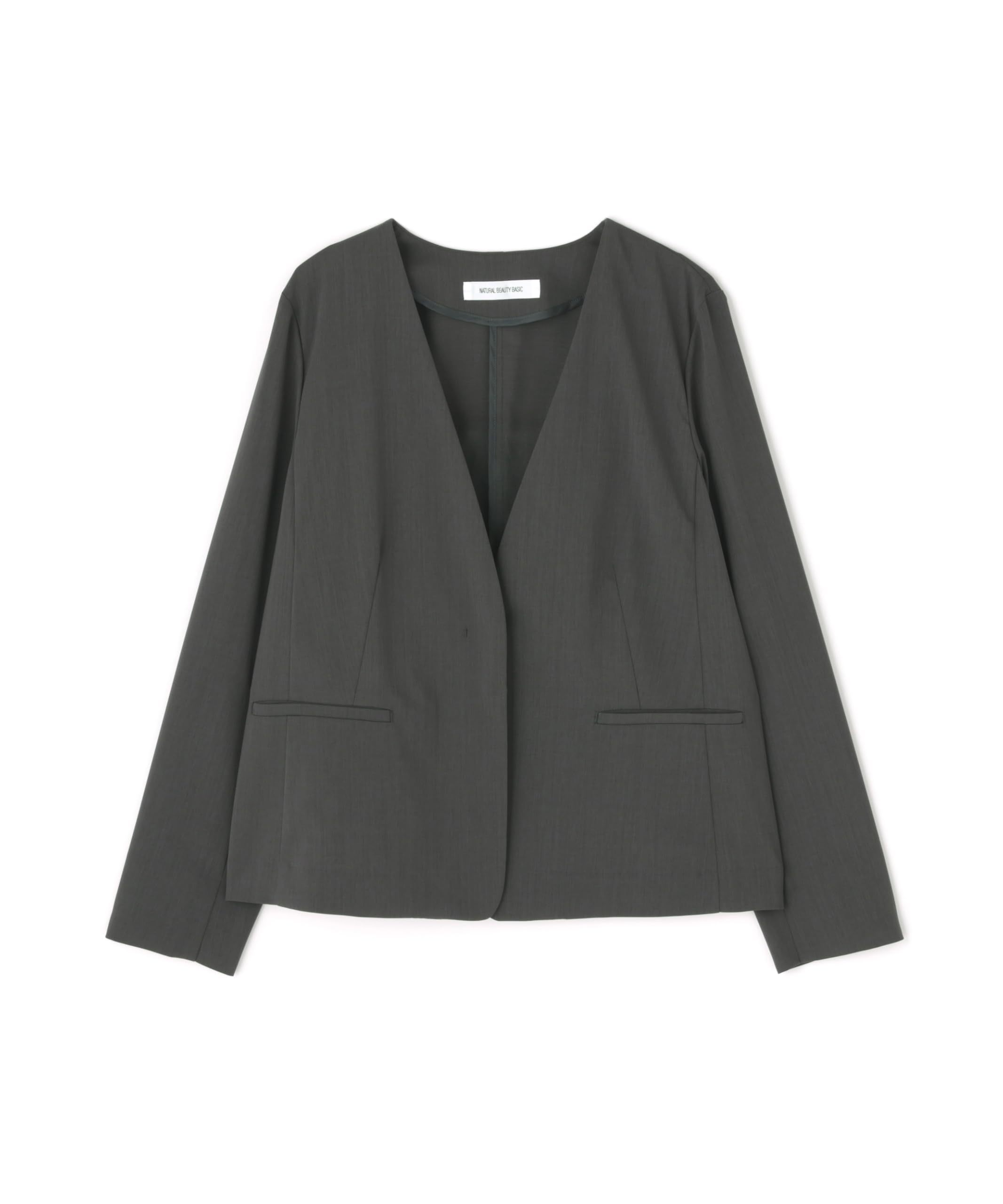 [Natural Beauty Basic] Summer Dry Touch SETUP Collarless Jacket