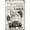 Vintage Metal Sign Cow Farmer Kitchen Decor 30x20cm