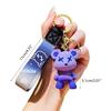 Unique Metal Keyring Color Changing Bear Resin Keychain Pendant for Couples and Friend