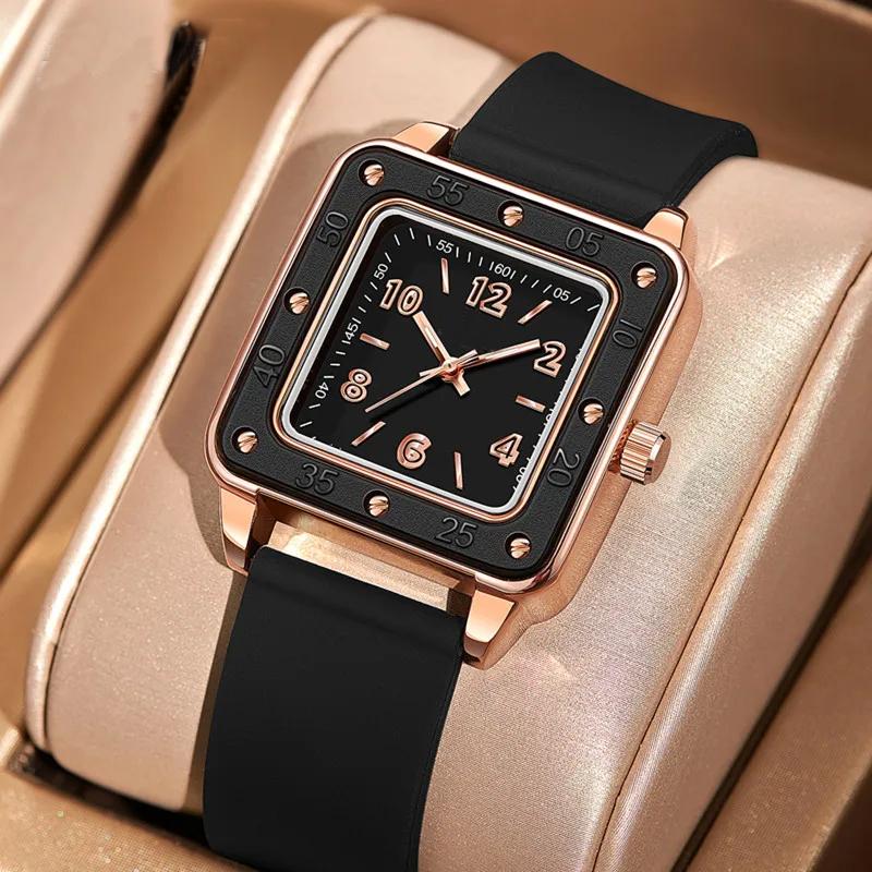 Women Casual Quartz Wristwatch Silicone Strap Dial Business Watche