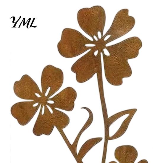 Artistic Metal Plant Stakes Rustic Flower Garden Stakes, 12.6x30cm Yard Art Cutout, Farmhouse Rust Home And Gifts Finish Outdoor Decor for Pathway