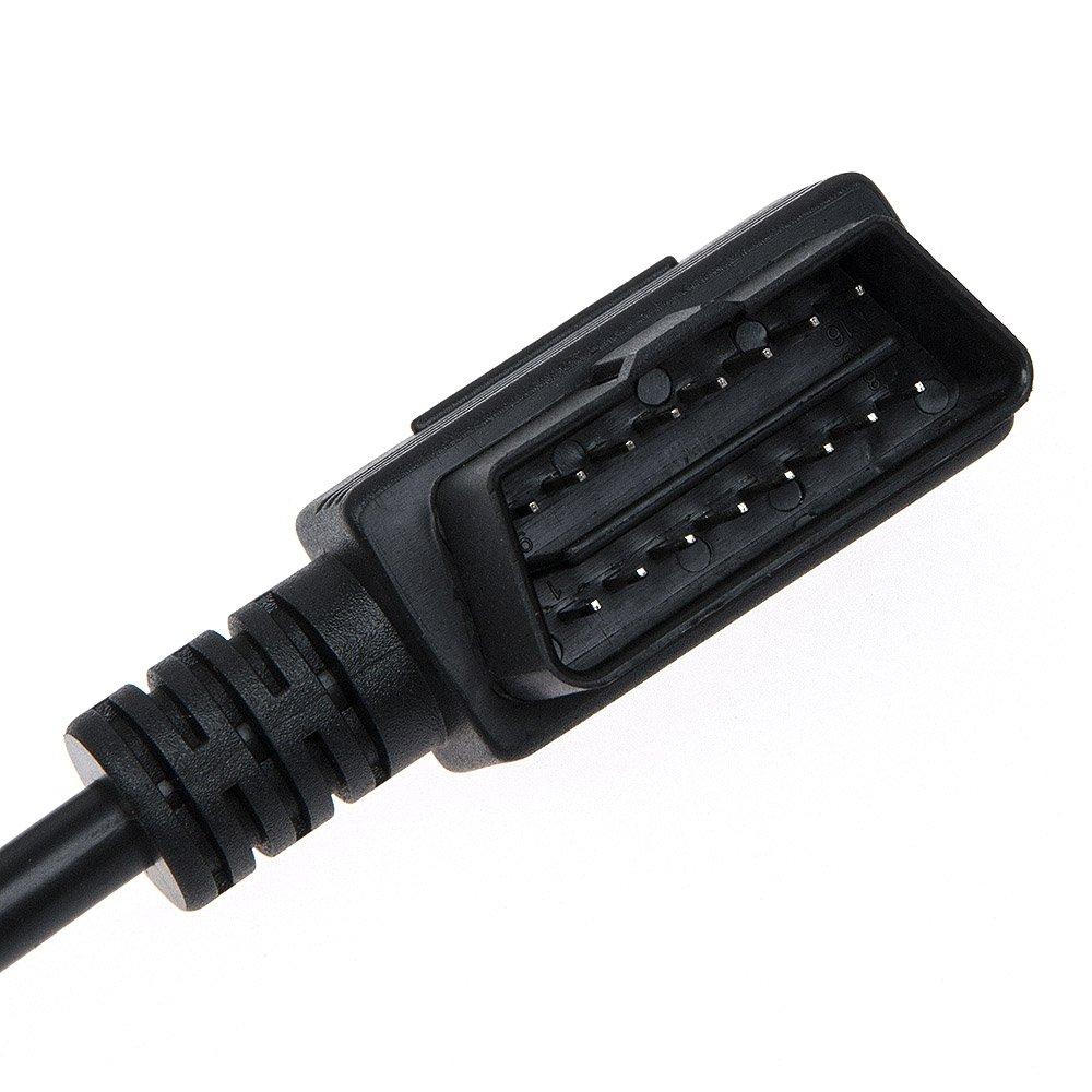 CarAngels 16PIN Extension 2 Splitter Cable 50cm Harness 2 Port L-Shape for OBD2