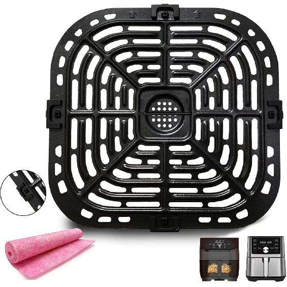Crisper-Platte, Rost für Instant Vortex Plus 6QT, 5,7QT Heißluftfritteusen - Premium Grillpfannenrost-Einsatzgitter mit Gummistücken für Gourmia GAF685 6