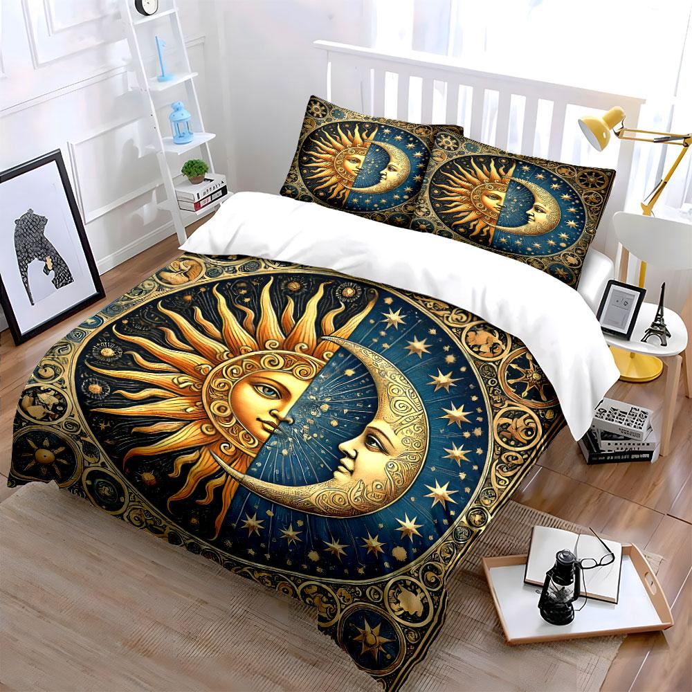 Sun, Moon, Stars Pattern. Bedding Sets Duvet Cover Sets Duvet Covers Pillowcases(1* Duvet Cover 2* Pillowcases Without Duvet Insert)