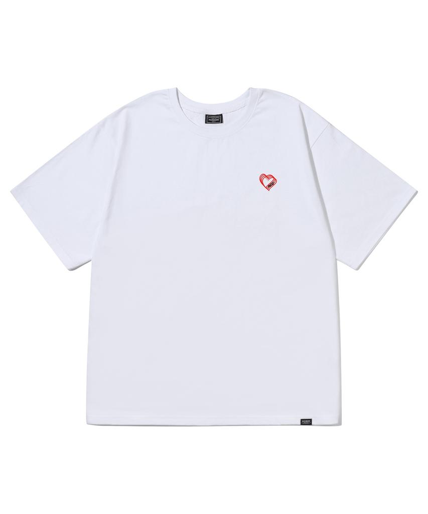 Peideu Pd Small Heart Short Sleeve T-Shirt White