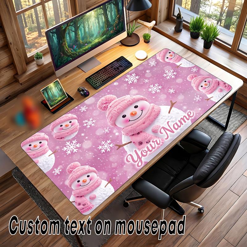 Christmas Custom Name Printed Mouse Pad Non Slip Desk Mat For Office Gaming Home Use Holiday Gift