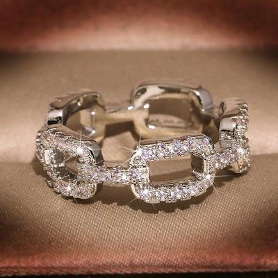 925 Sterling Silber Ring mit Zirkonia Stein für Frauen Hochzeit Verlobung Modeschmuck Geschenk