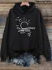 Women'S Abstract Ocean Sunrise Hoodie, Easy Line Art Graphic Hooded Sweatshirt for Women