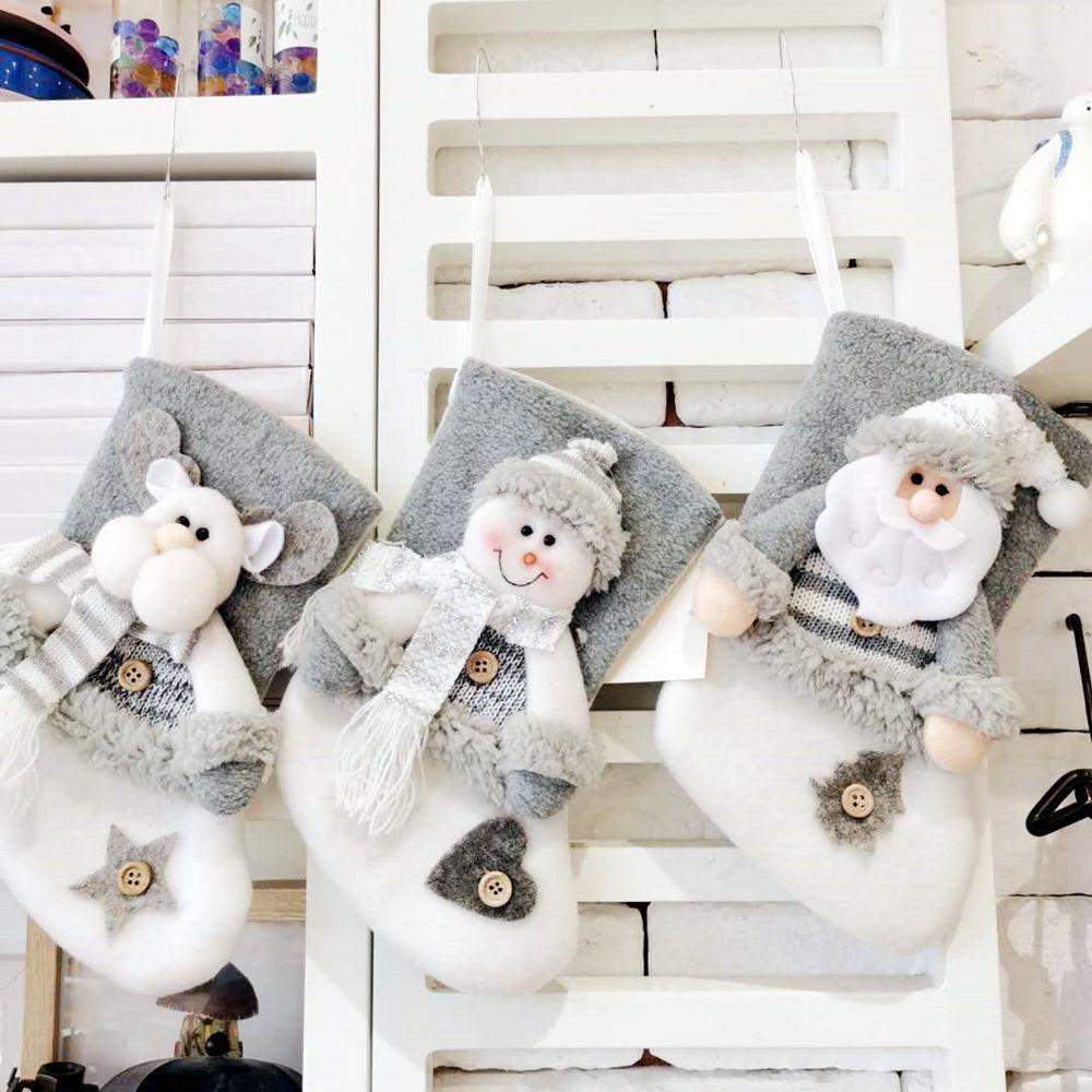 Christmas Tree New Year Deer Gift Bag Decorations for Home Candy Bag Ornament Christmas Stocking
