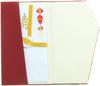 Daiko Sangyo Made in Japan Ester Small Floral Chirimen Fukusa (Cloth Wrapping Cloth) with Gold Envelope, Dark Red, 681-2