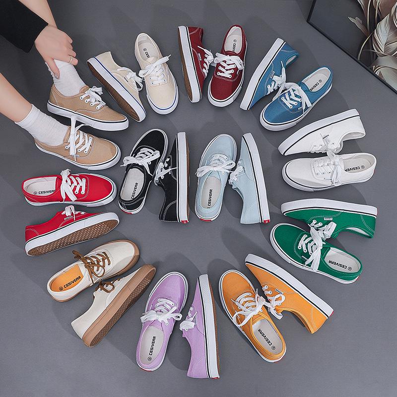 Candy Color Canvas Shoes: Unisex Spring/Autumn 2026 Versatile White Skate Sneakers for Students