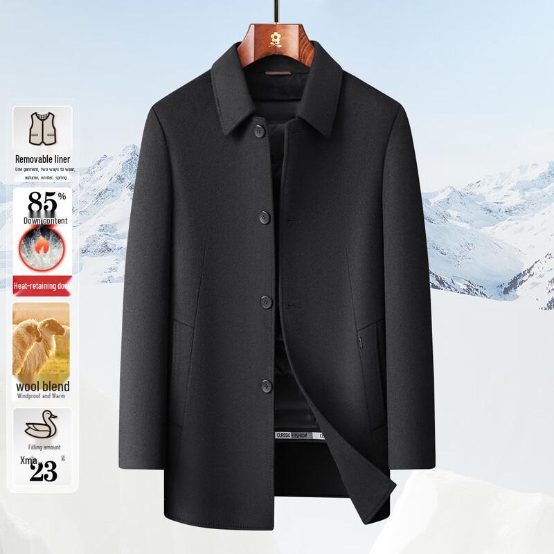 

Мужское зимнее деловое пальто MONTAGUT из смесовой шерсти с пуховой подкладкой 3XL