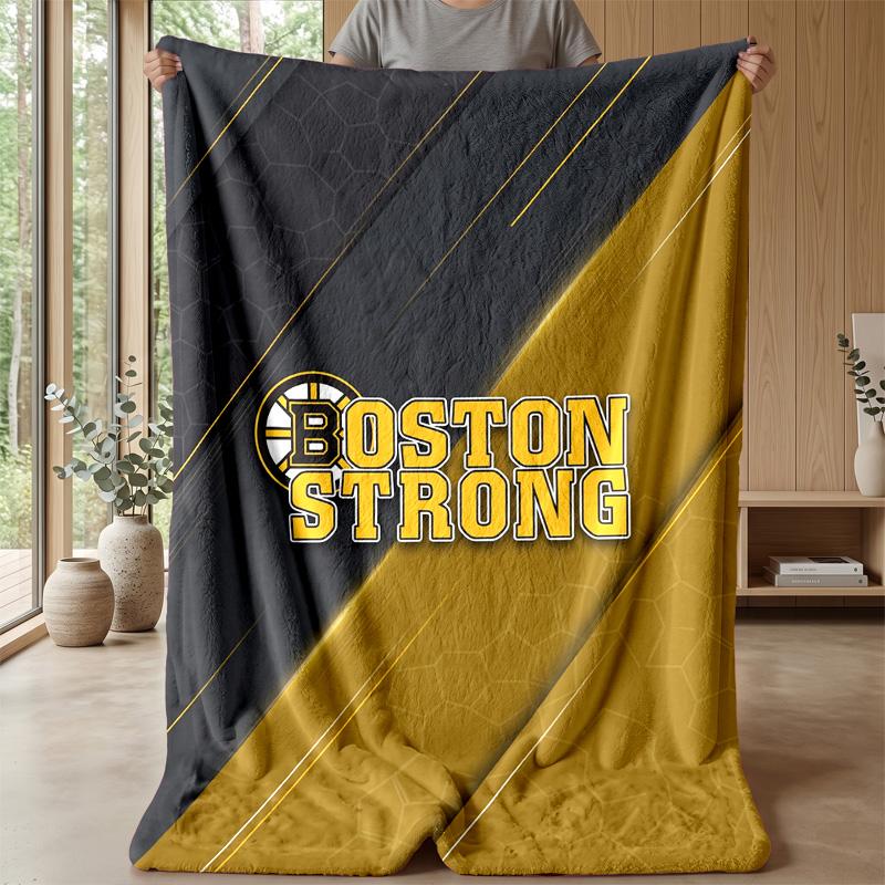 Boston Bruins Flanell Fleece Decke Gemütlich Warm Überwurfdecke für Sofa Bett Reise Ganzjahresgebrauch