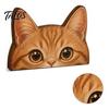 Charming Cat Statues for Room Peeking Orange Wooden Figurine, Cute Head Decoration, Handmade Gifts Lovers Natural Wood Tabletop Ornament, Gift