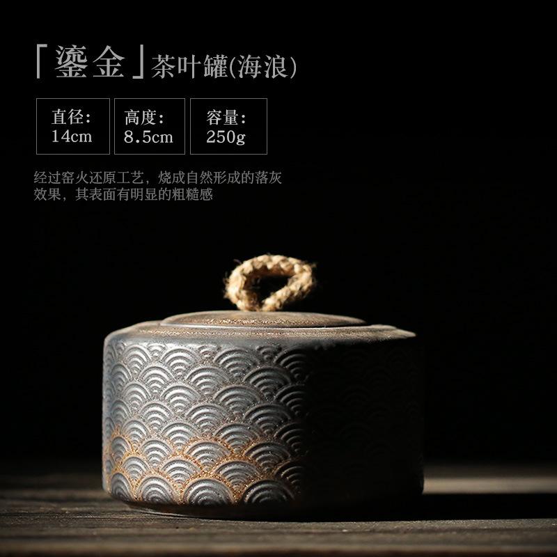 

Vintage Gilt Ceramic Storage Jar Moisture-proof Sealed Jar Household Coffee Bean Tea Storage Box Container Desktop Ornament Home